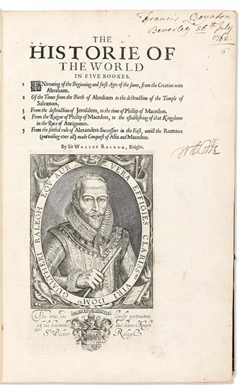 Raleigh, Sir Walter (1552?-1618) The Historie of the World.